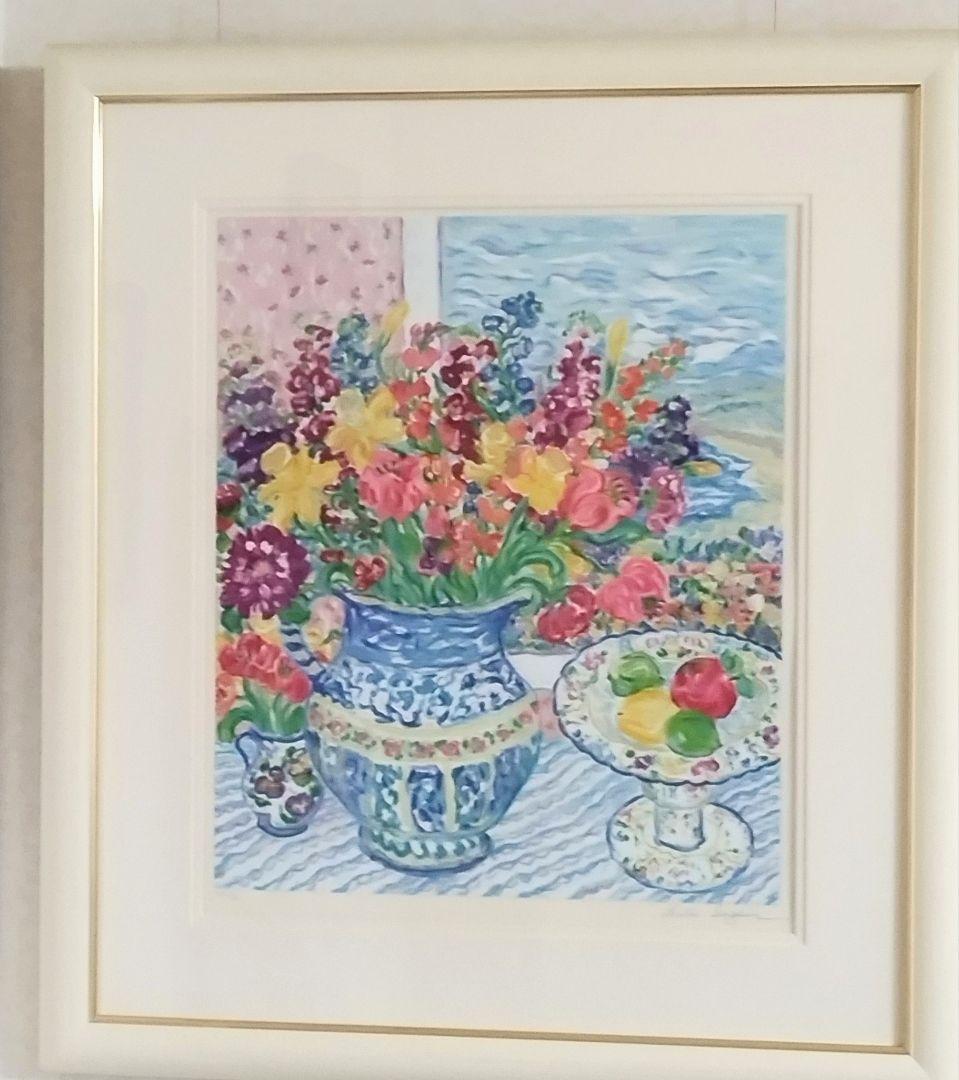 レスリー·セイヤー シルクスクリーン版画(フラワーフロムブルース)