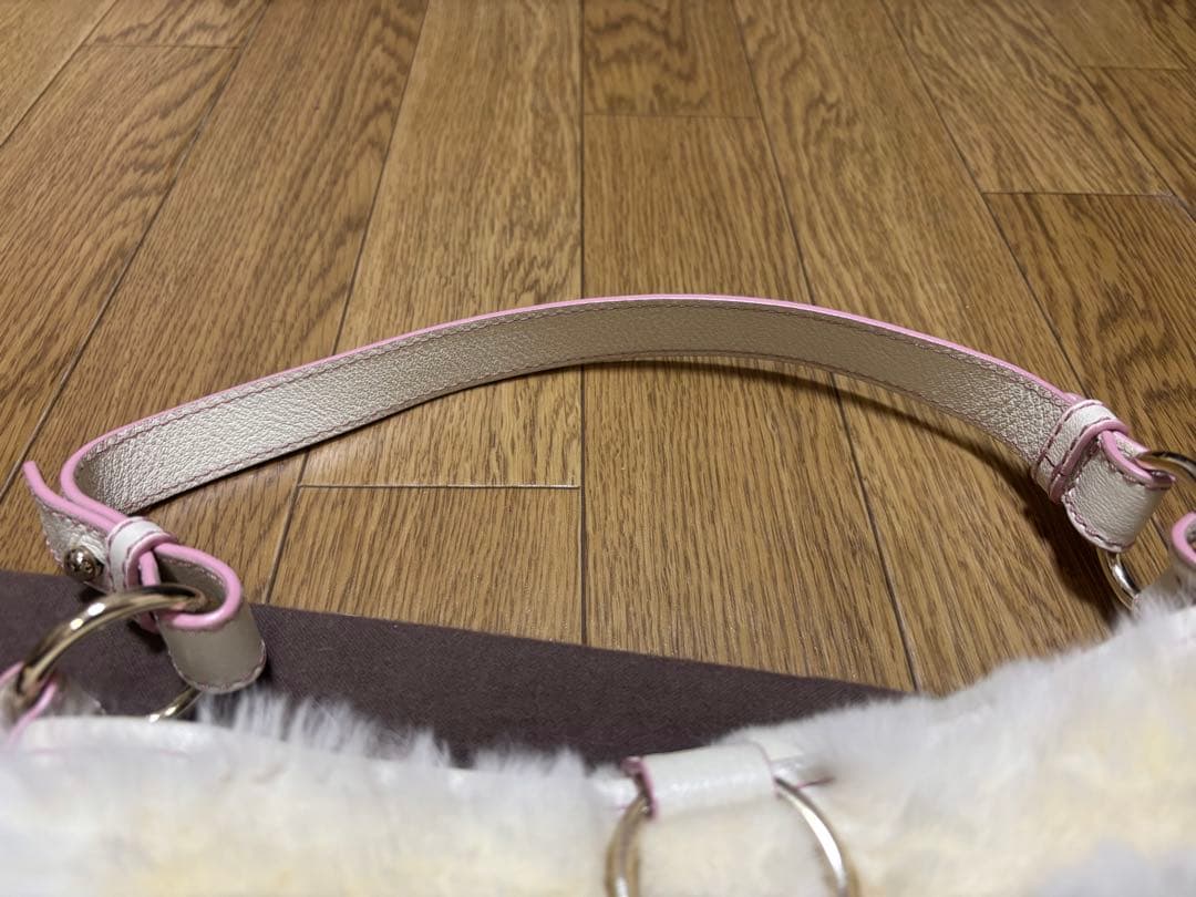 ベ*ン様 セリーヌ ハンドバッグ ピンク　ラビットファー