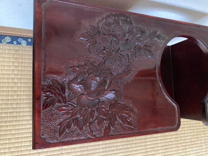 ☆日光彫☆ 木彫り 民芸品 ポット台 アンティーク