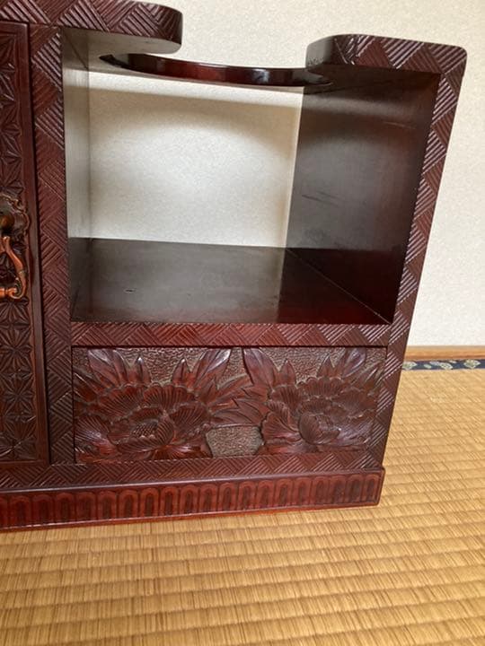 ☆日光彫☆ 木彫り 民芸品 ポット台 アンティーク