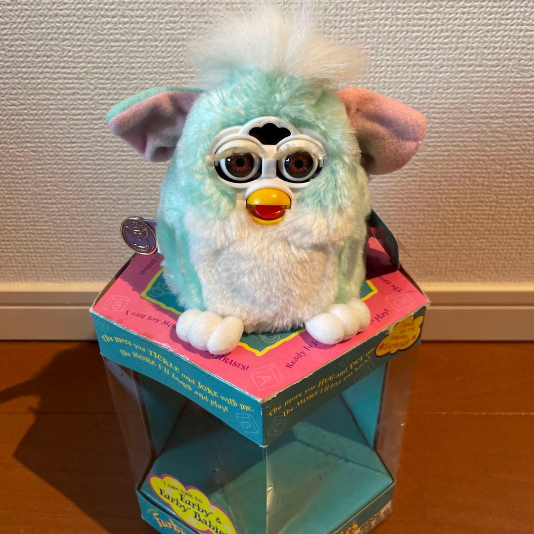 超希少　英語版　ファービーベイビー　水色　動作確認済