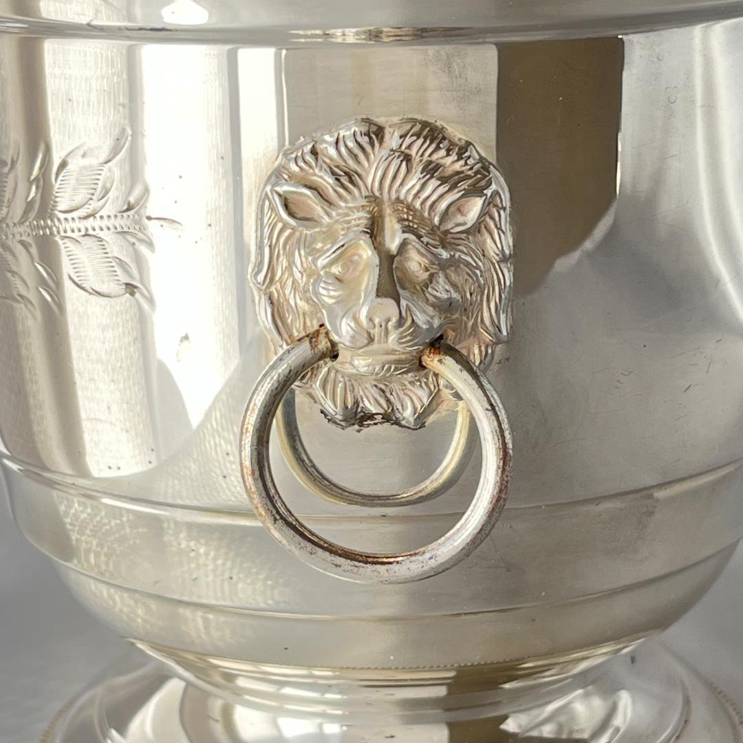 【英国】 ライオンのアイスバスケット / アイストング【シルバープレート】