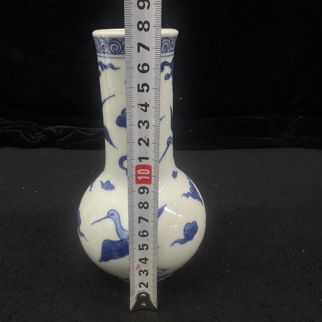 美品希少！真葛焼 真葛香斎造 祥瑞雲鶴図 染付皆