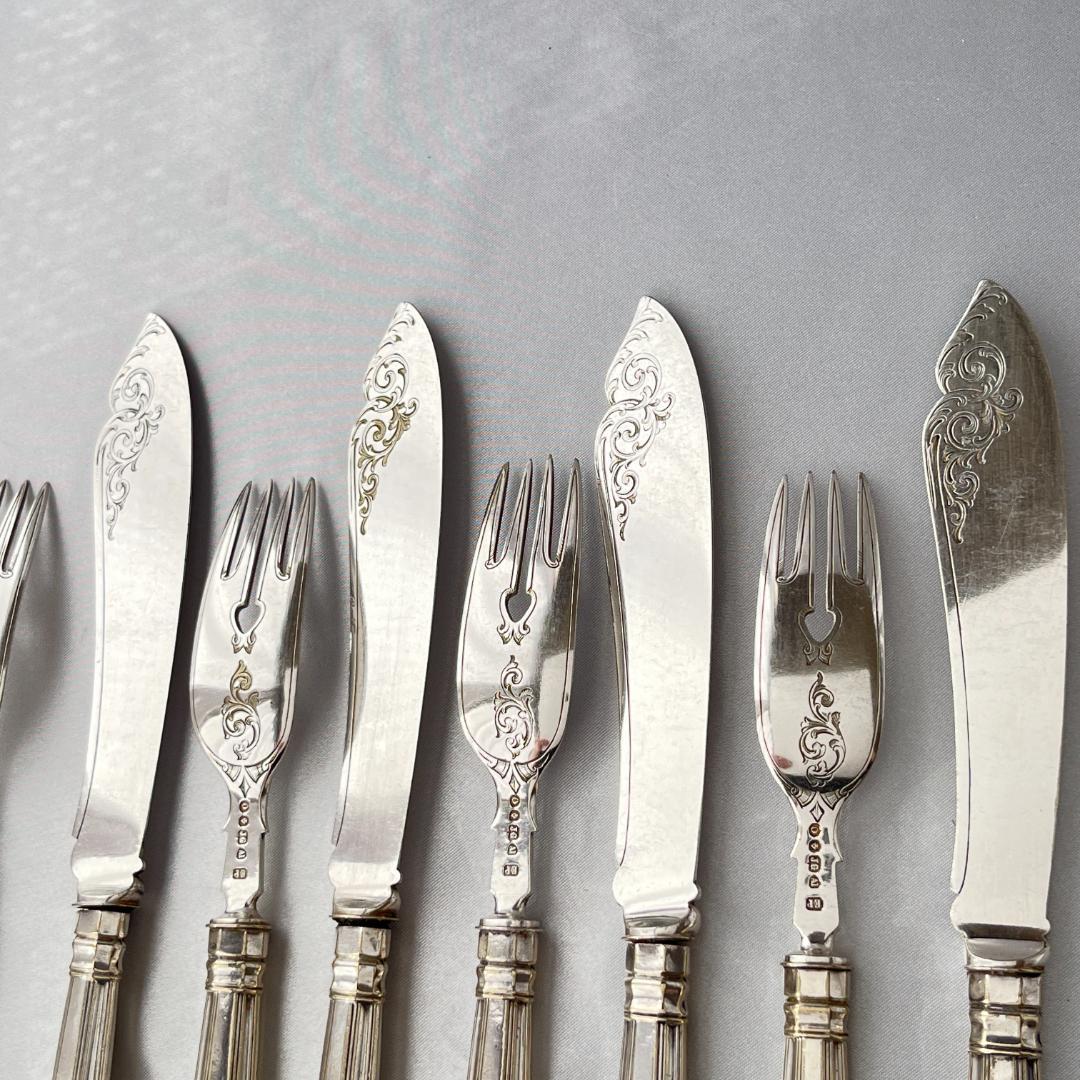John Gough】 キングスパターンのナイフ/フォーク 8本 豪奢！！