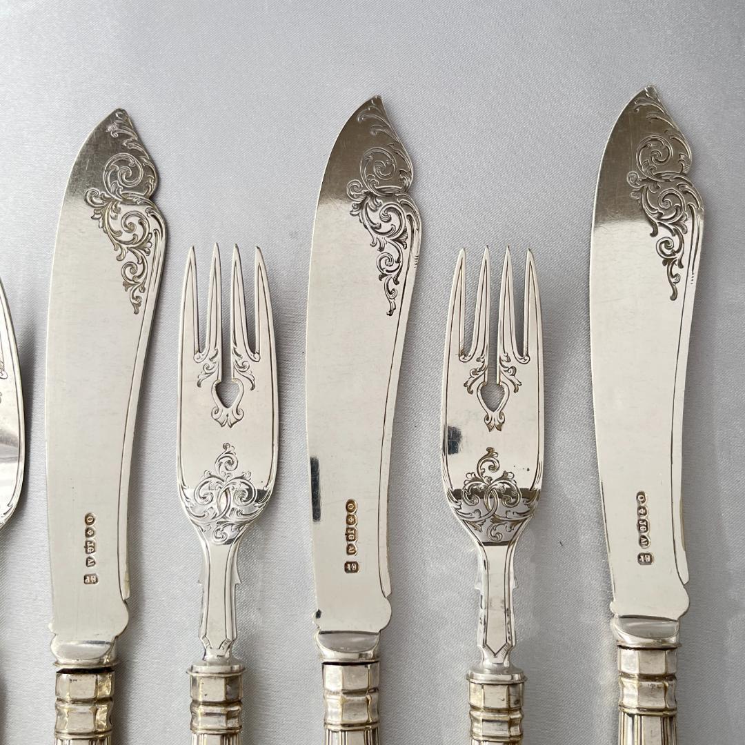 John Gough】 キングスパターンのナイフ/フォーク 8本 豪奢！！