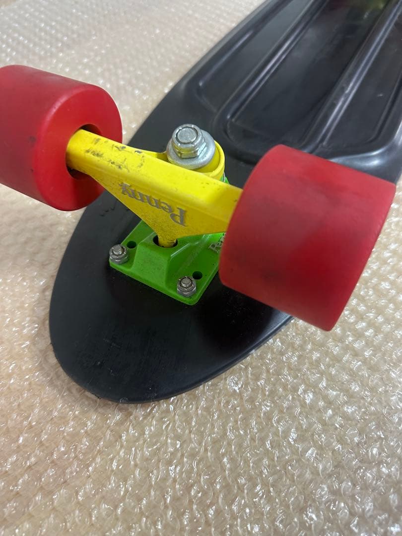 早い者勝ち ペニースケートボード ブラック ラスタカラー 27inch