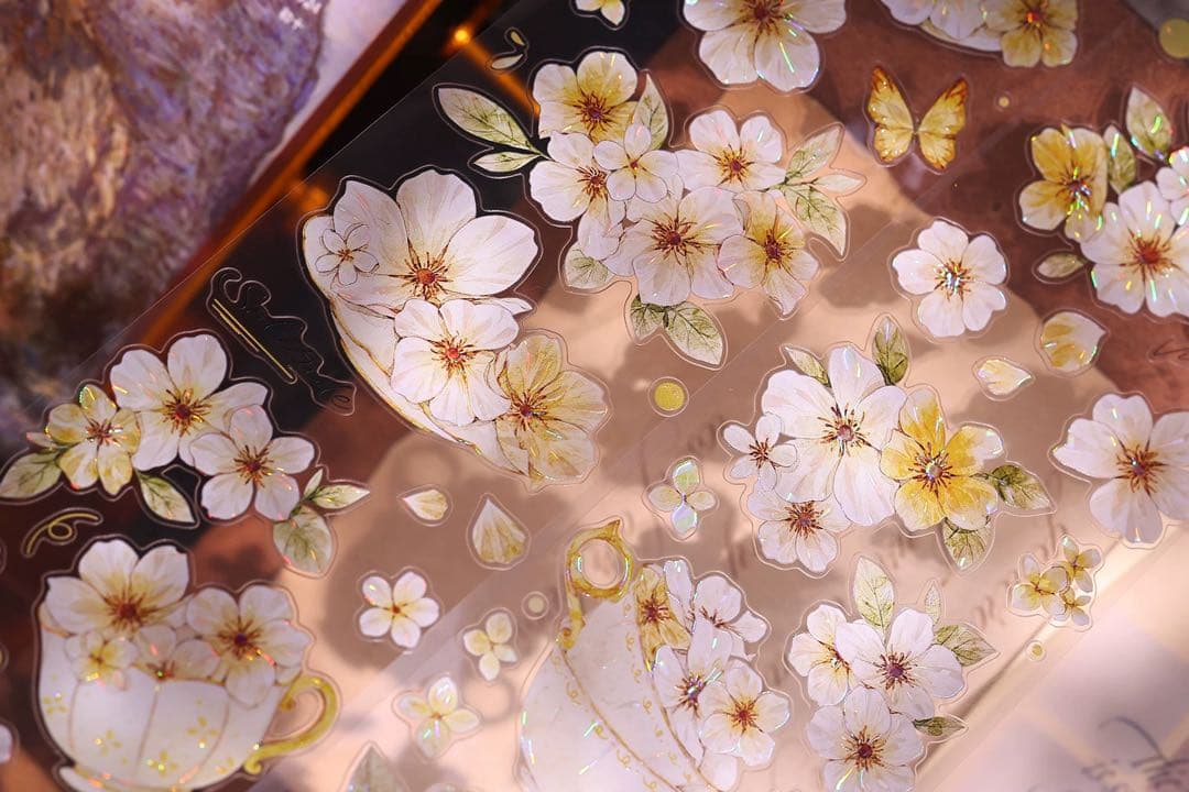 小白家文創《盏中花》海外マスキングテープ マステ 【2761】