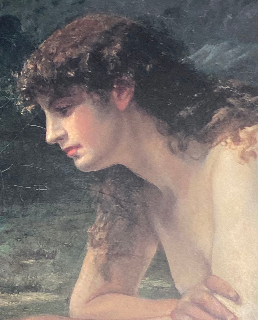 絵画/人物画/山本芳翠 [横たわる裸婦] M12号/油彩画/画集付き/豪華額装品