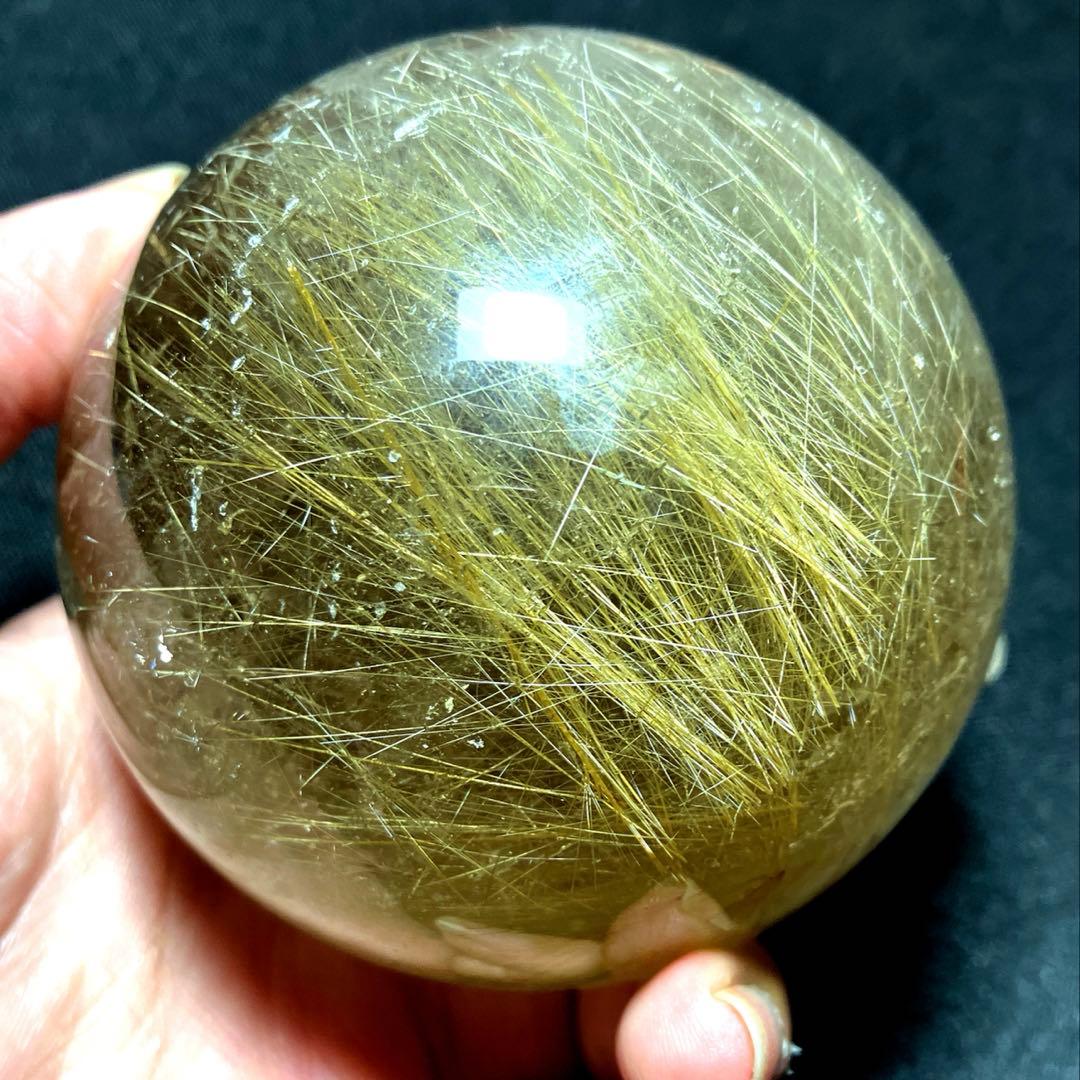 超特大 72mm ゴールドルチルクォーツ 金針水晶 パワーストーン