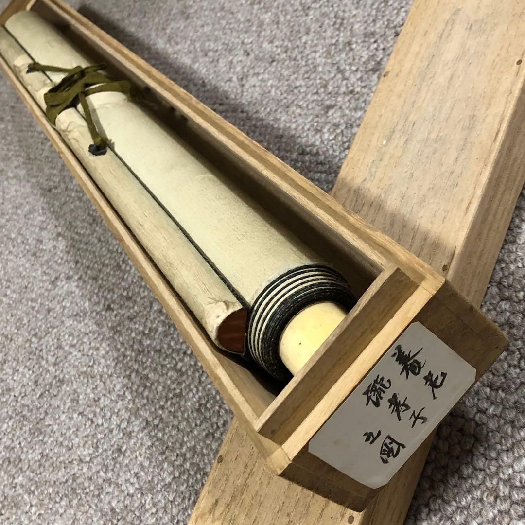 旧家蔵出 肉筆保証 大型 古美術 掛け軸 養老瀧孝子之図 骨董品 時代物