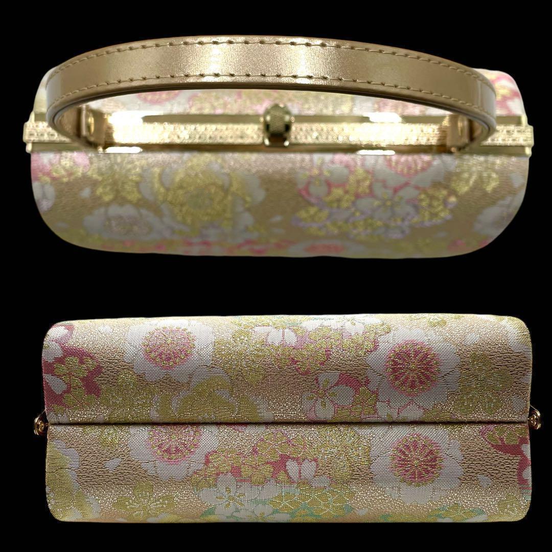 美品✨バッグ草履セット✨ゴールド　桜文様　和装着物用✨フォーマル　成人式