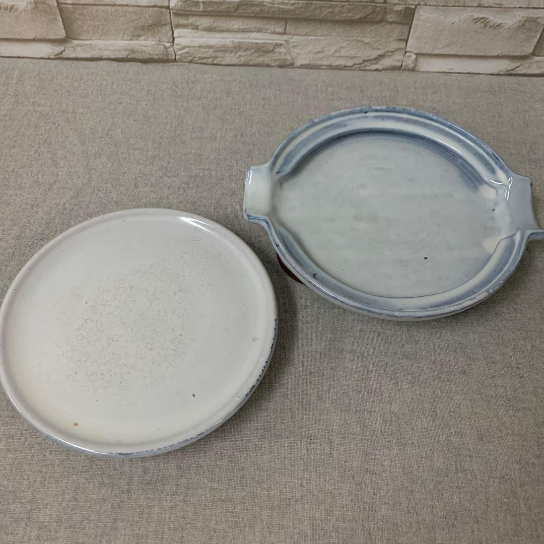 伊万里 有田 染付 印判 大皿 花唐草 見返し唐草 見込花丸 牡丹菊 二重