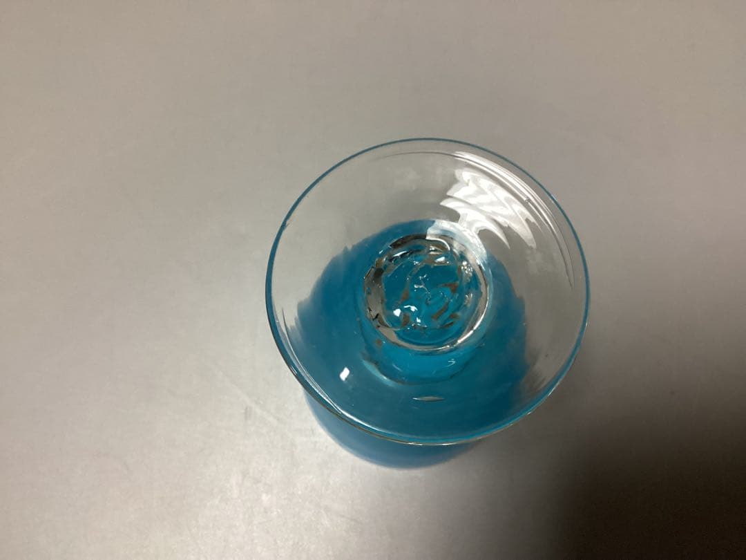 すみれ様専用 青ガラス なつめ形 ウランガラス 氷コップ (検) 和ガラス