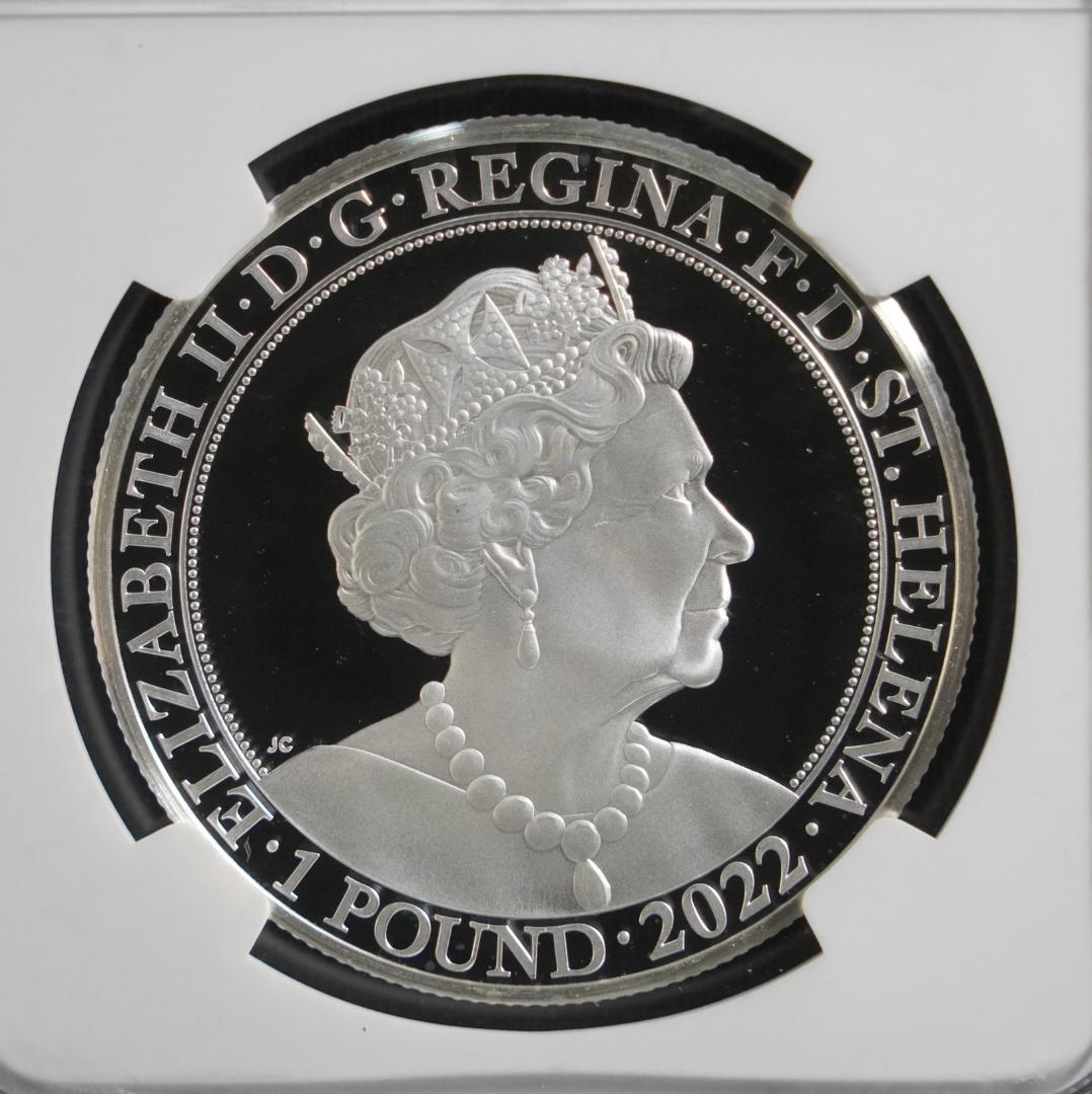 2022 プラチナジュビリー 銀貨 NGC 最高鑑定 エリザベス セントヘレナ
