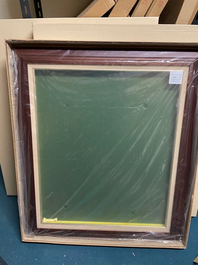 木製 ダークブラウン フレーム 油絵額縁 20F アクリル入り 1個 78x90