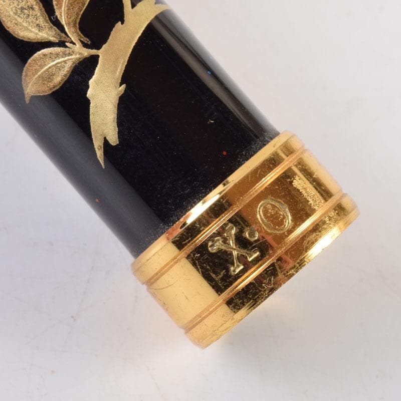 漆塗　花草蒔絵　万年筆　ボールペン　2点まとめて　V　9024
