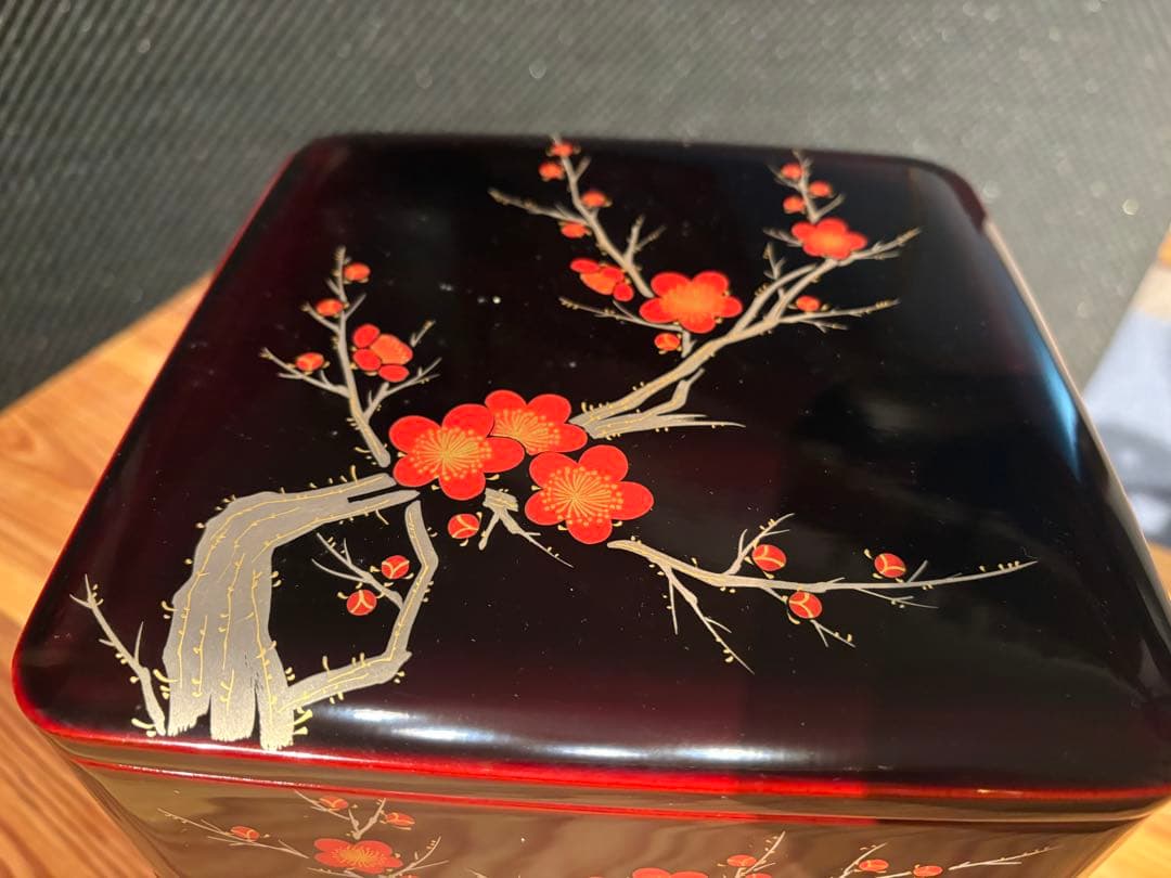 京漆器 蒔絵三段重（茶事用重箱）「蒔絵梅花 重箱」未使用 2026年最新