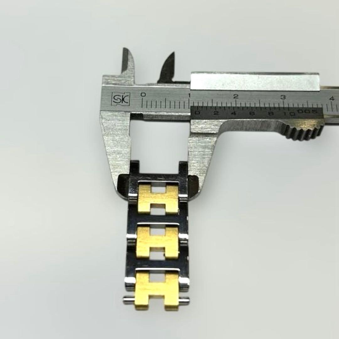 エルメス クリッパー腕時計白/金コンビ 女性用バント調整駒3個分