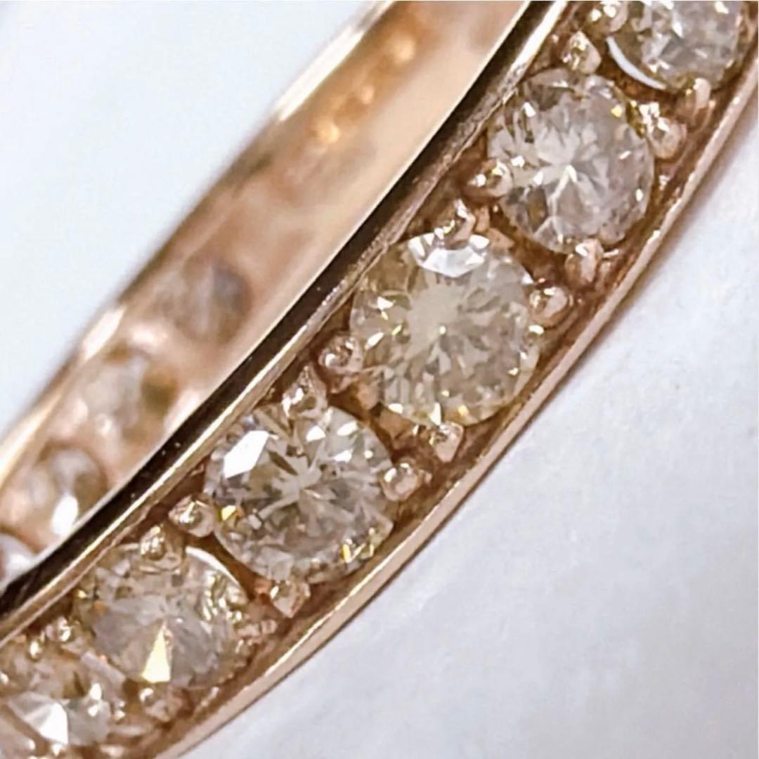 【1217】 K18PG 天然ダイヤモンド 1ct エタニティ 11.5〜12号