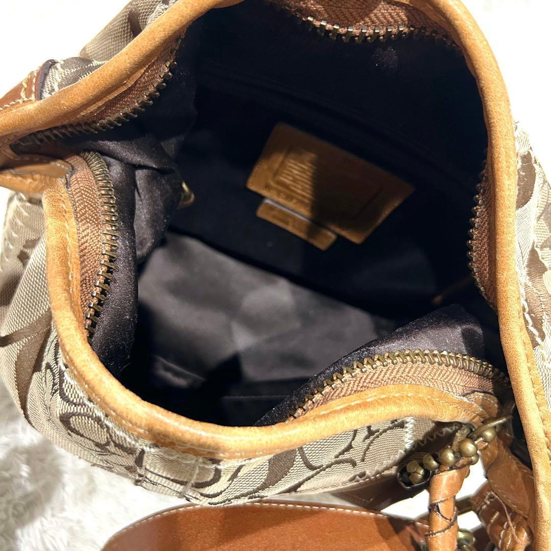 ✨希少 コーチ バケツ型 ワンショルダーバッグ パッチワーク シグネチャー 美品