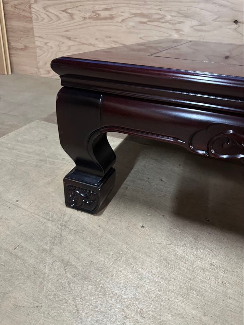 和風 座卓 ローテーブル 120×90cm 彫刻脚 漆風ブラウンの通販はau PAY