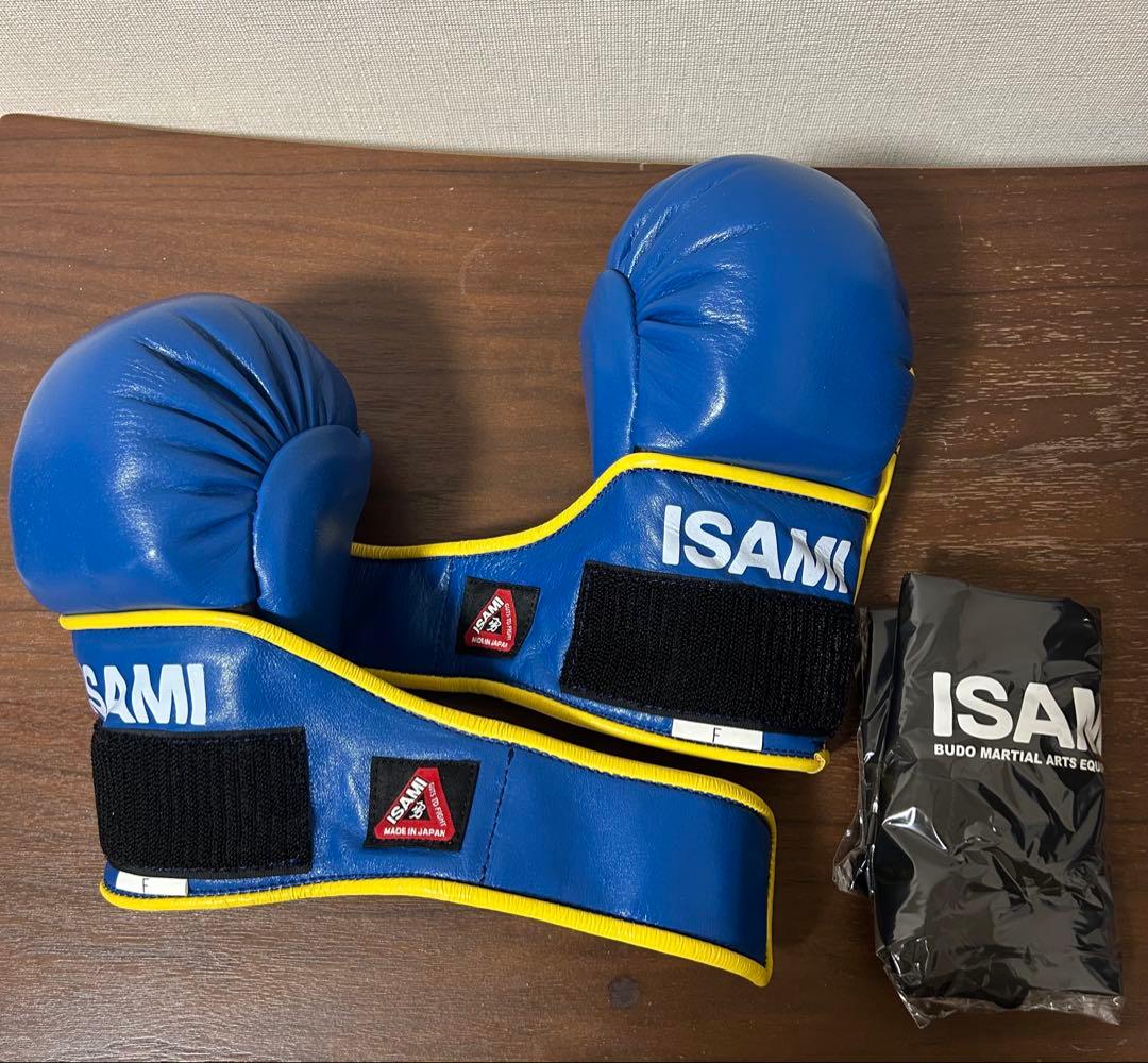 定価¥19,140】ISAMI パウンドグローブ 青黄 フリーサイズ 袋付き