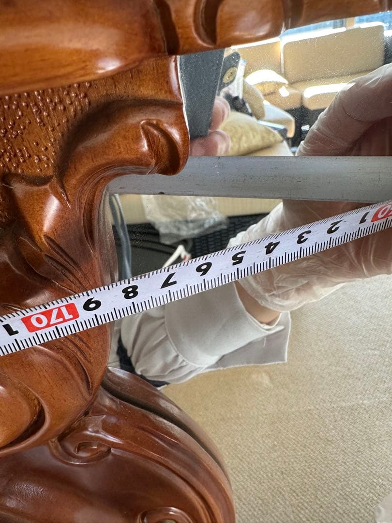 イタリー製バロック様式 木製 大きな鏡