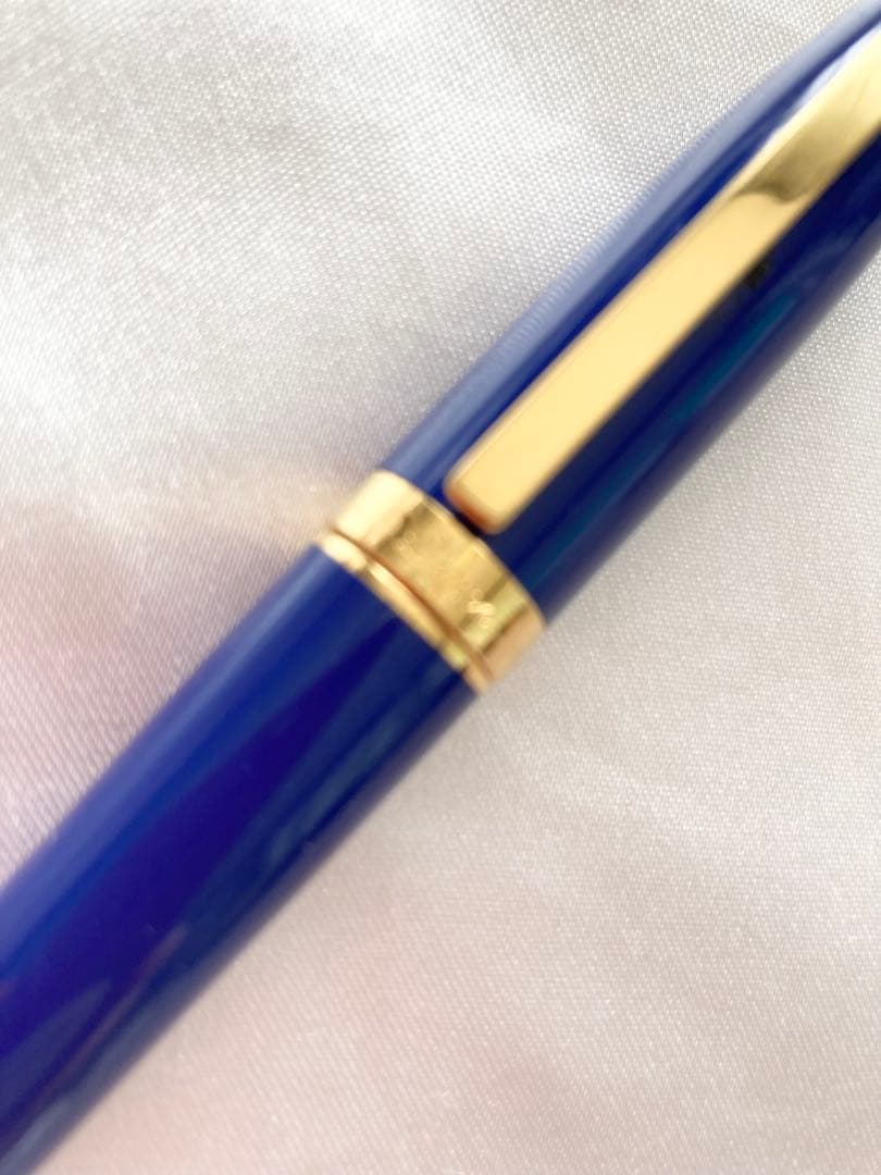 デュポン 万年筆 ラインD ブルーラッカー ゴールド 先M 中字