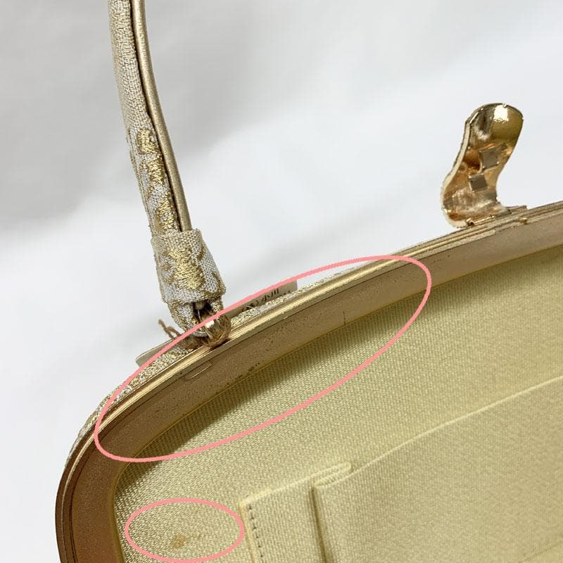 601mg2☆神田胡蝶謹製 和装ハンドバッグ 礼装用 金糸 ゴールド☆美品