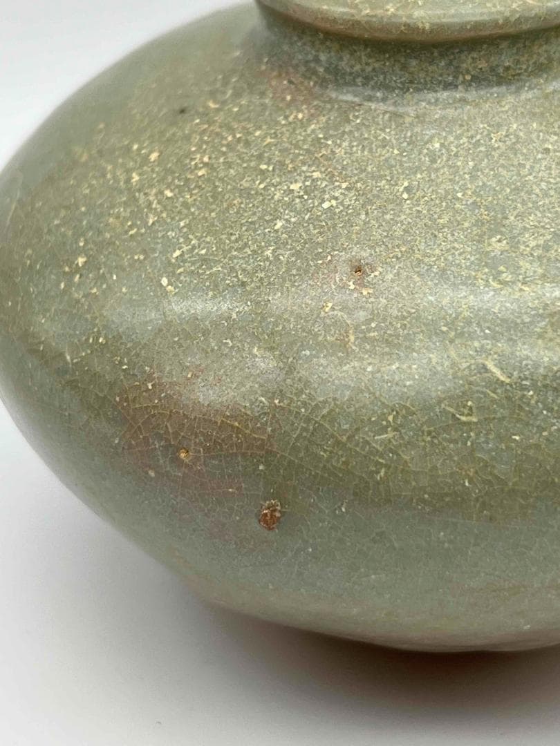 元時代 青磁 龍泉窯小壺 茶入 茶道具 水指 酒器 唐物 古物(F-97）の