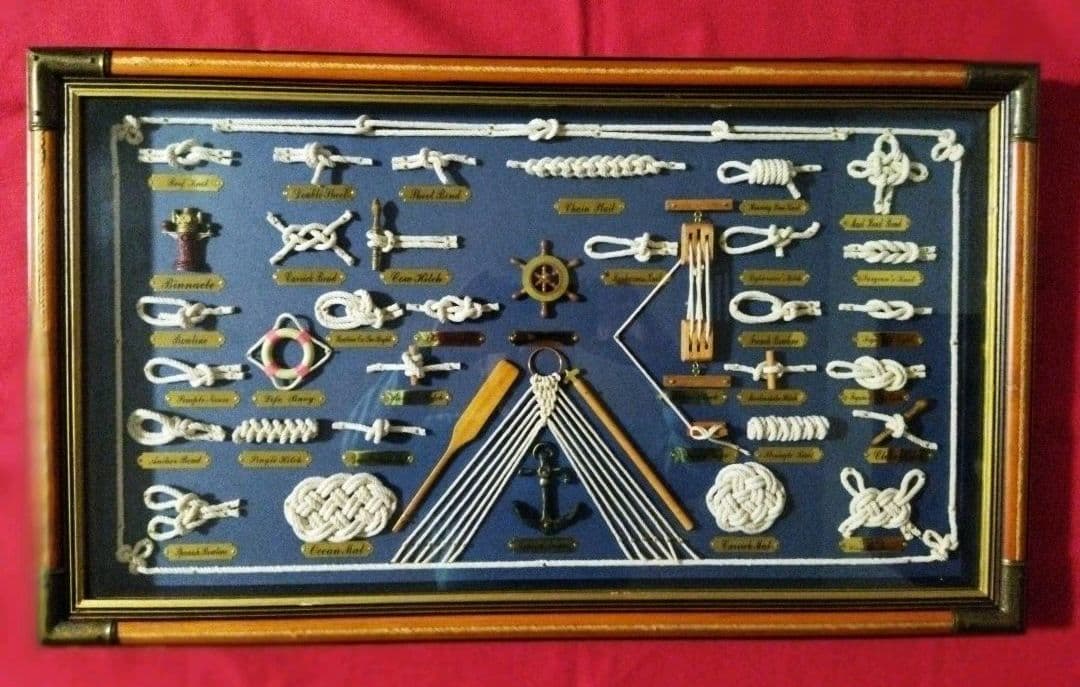 ロープノット額入りアンティーク調のロープワーク