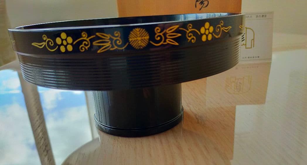 象彦 春陽 金彩漆塗り 高坏干菓子盆 象彦 菓子盆