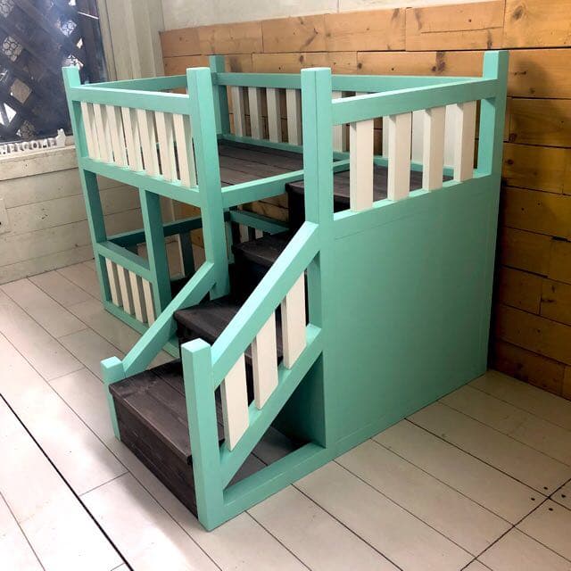 ハンドメイド 猫ちゃん ワンチャン ペット用 2段ベッド♫ 寝る