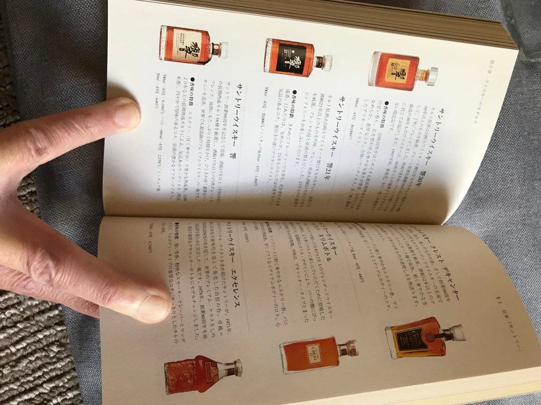 ベビー響 と膳、角瓶の空きビン および ウイスキーブック