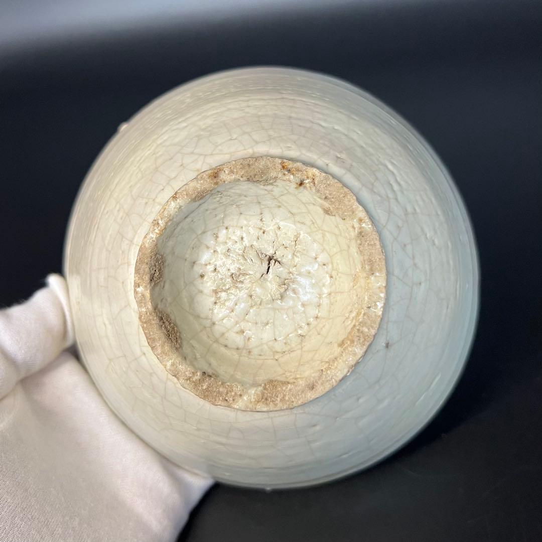 ◎古美術 庵々◎李朝 白磁 茶碗 共箱付◎韓国 李氏