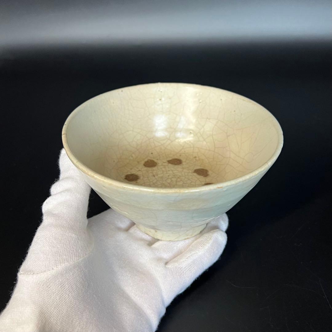 ◎古美術 庵々◎李朝 白磁 茶碗 共箱付◎韓国 李氏
