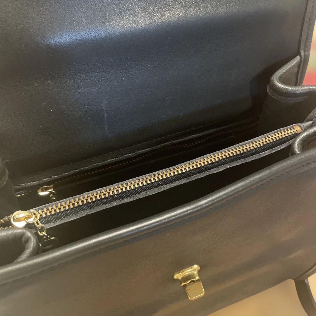 OLD COACH9977レザー ショルダーバッグ 黒　2way ショルダー付