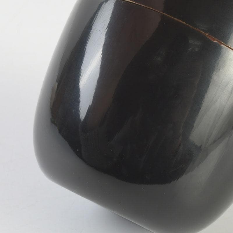 茶道具 黒漆 鳥蒔絵 棗 銘「千歳」 裏千家十一代玄々斎極め箱 V 9787