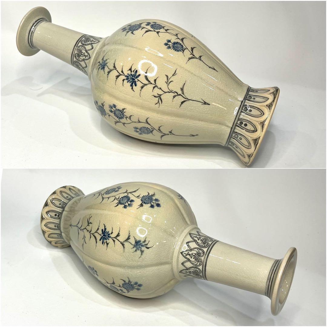 十四代沈壽官 瓜型染付花瓶 陶磁一般 陶芸和食器