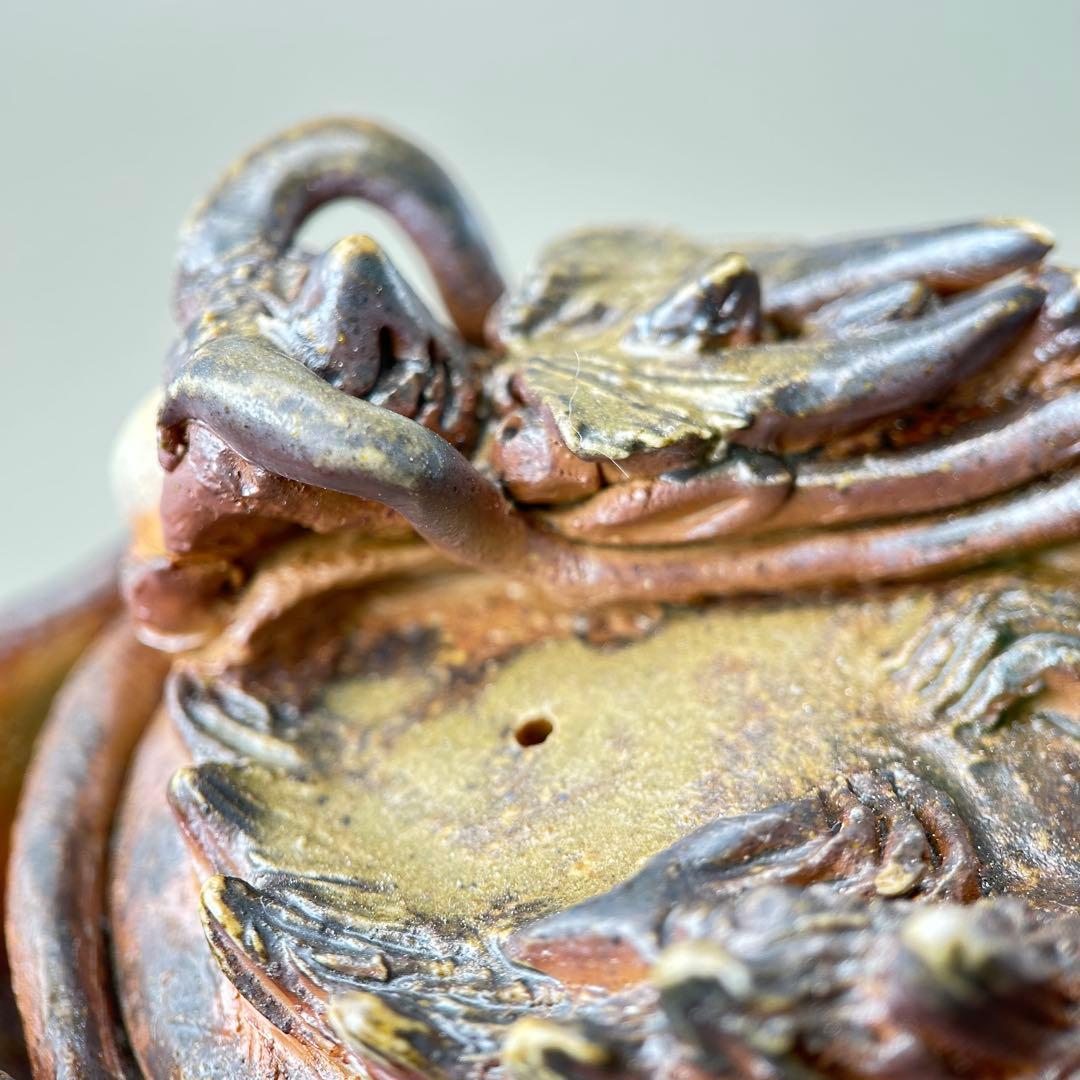 石田安弘 備前焼龍宝瓶 般若心经 人気作者 急須 共箱 共布 茶注