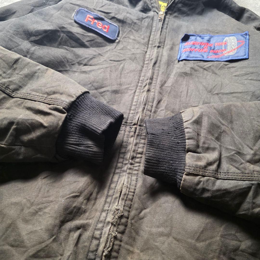 BRAZOSダック地アクティブジャケットフーディー企業ロゴフェードグランジボロL