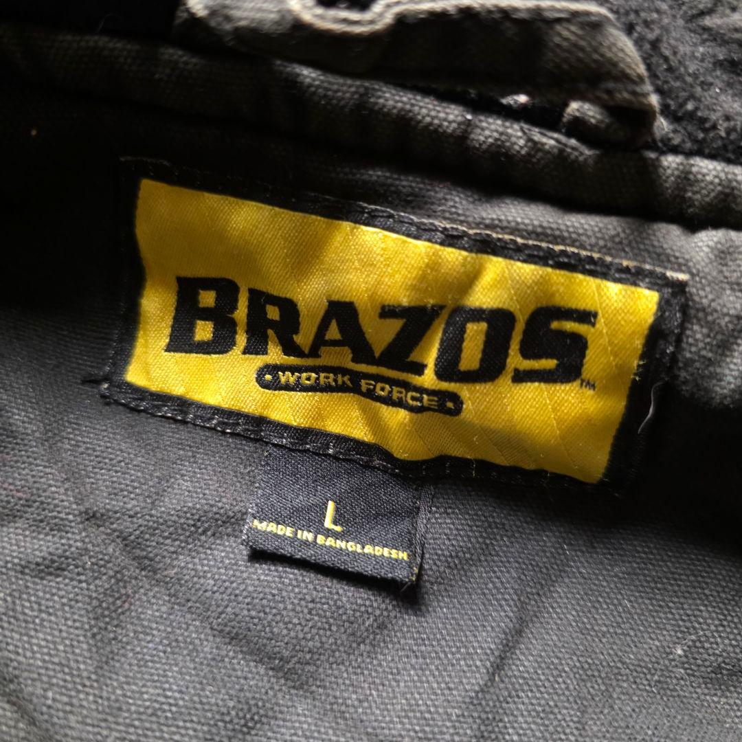 BRAZOSダック地アクティブジャケットフーディー企業ロゴフェードグランジボロL