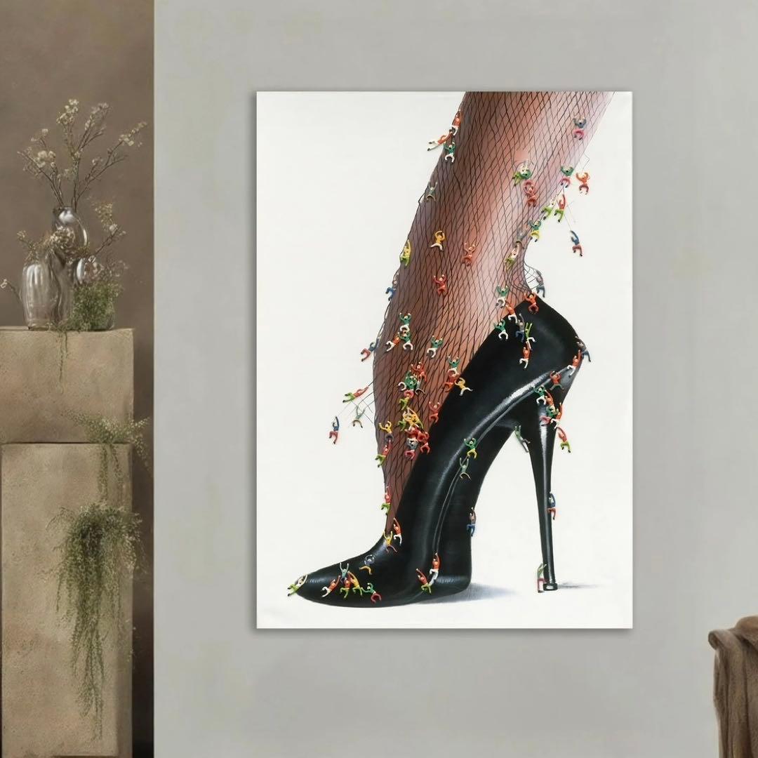 アート作品 ハイヒールと美脚 油絵 フランフラン カッシーナ ACTUS