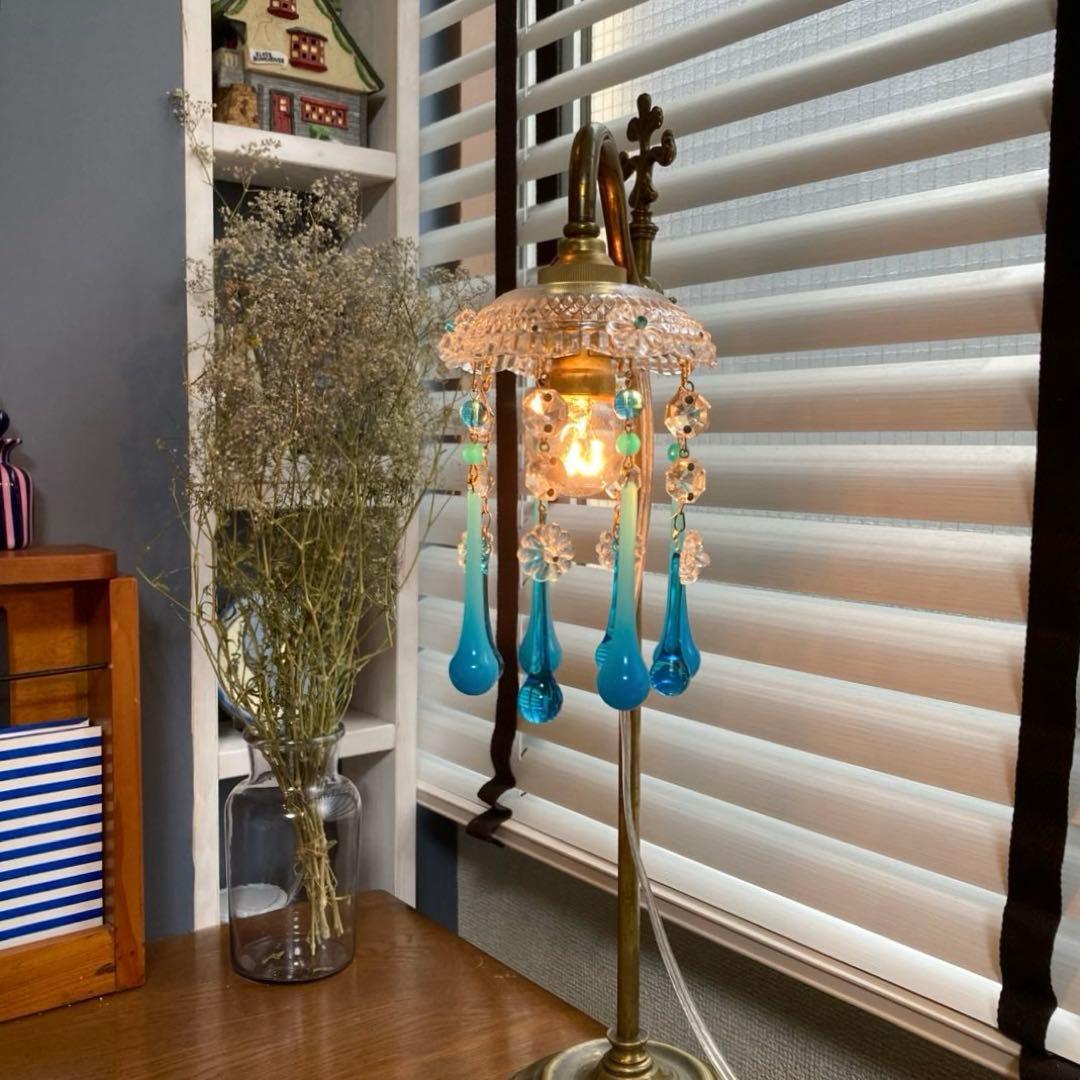 ご予約）ミニシャンデリア（青の世界） フランス アンティーク 1910年