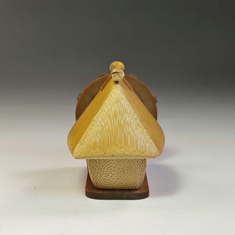 イ744 香合『加州 清水晃樹』『大名竹 水車 葛屋 香合 共箱』茶道具