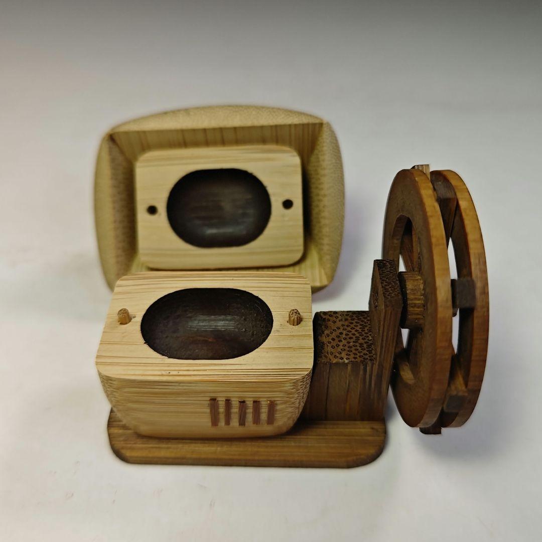 イ744 香合『加州 清水晃樹』『大名竹 水車 葛屋 香合 共箱』茶道具