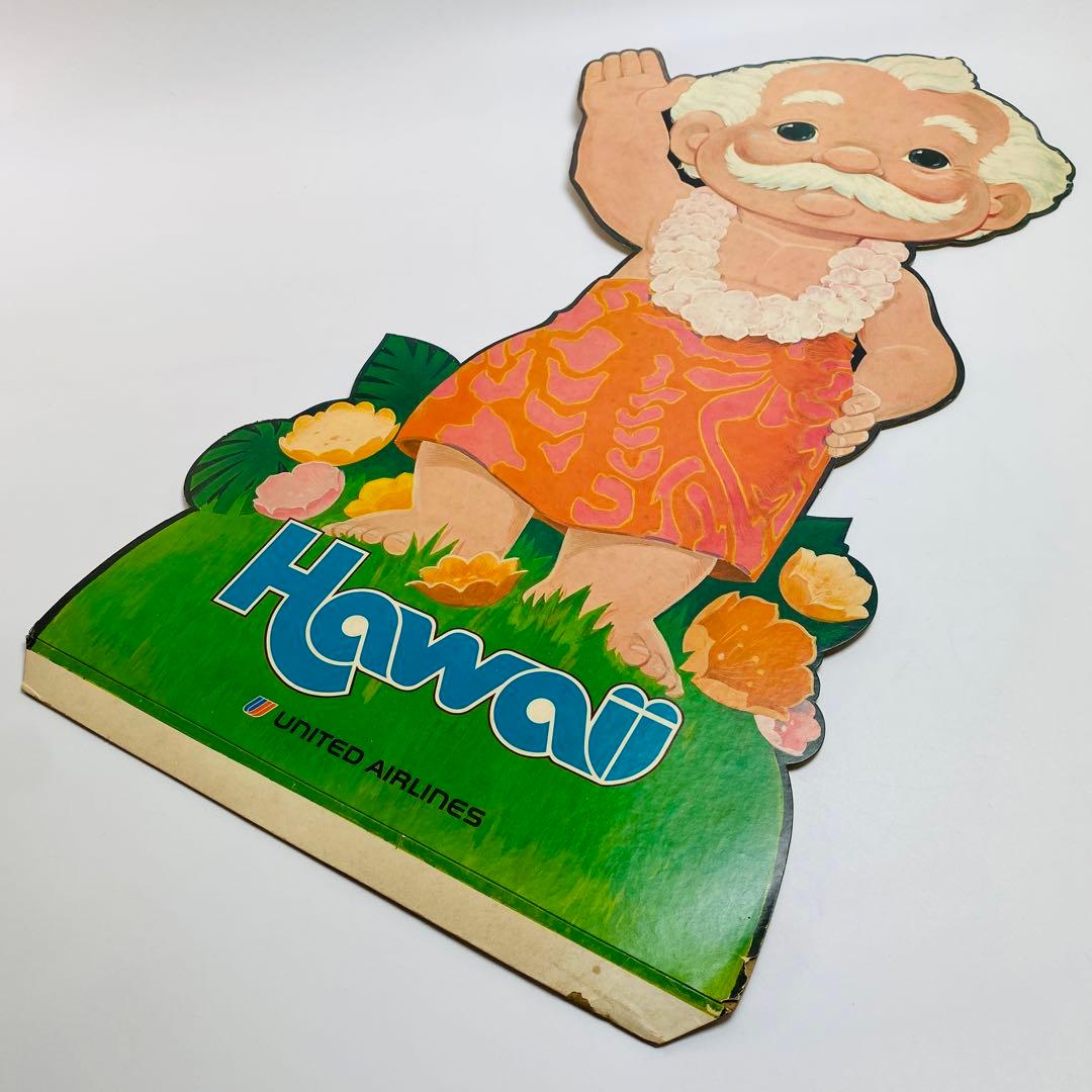 ユナイテッド航空 ハワイ路線販促用 サインボード メネフネ&Tiki 非売品