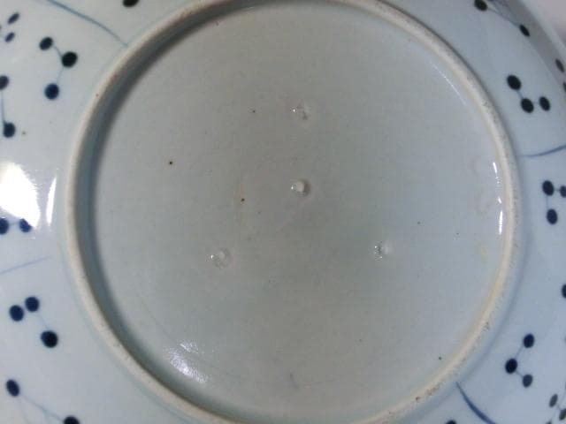 皿 古い赤絵 鳥紋 春 花弁型 春 箱付き 古玩 花唐草 時代物 骨董