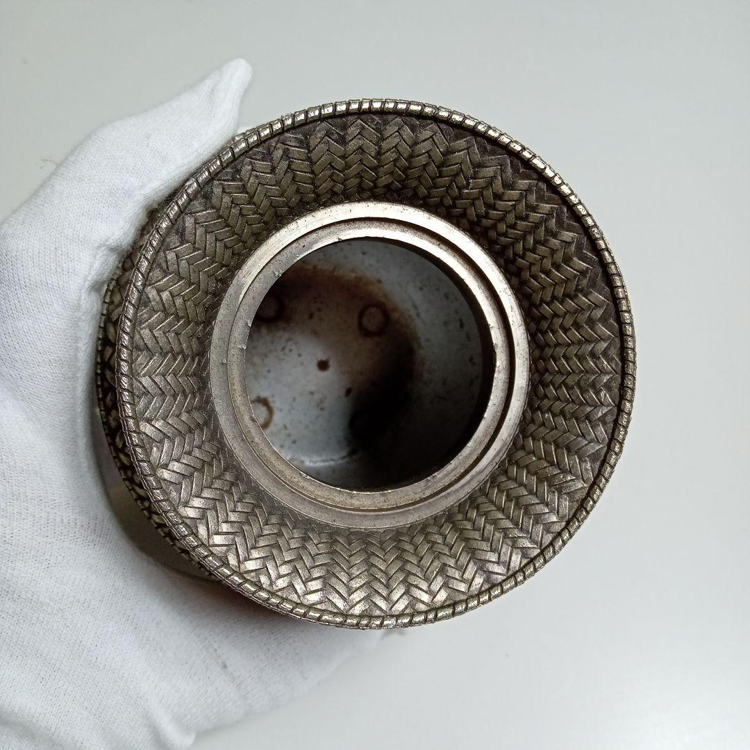 鉻栄 七葉模様 透し彫り 三足香炉 D−18