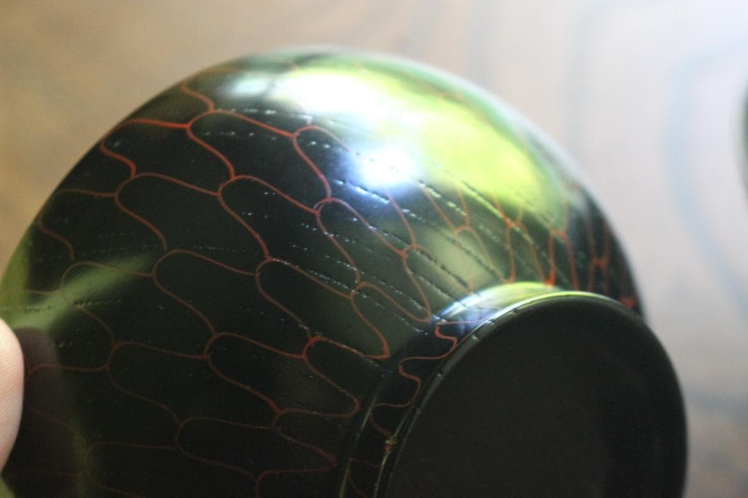 デッドストック！上質黒漆に極上網目蒔絵の映える煮物椀2点（検輪島塗蒔絵椀雑煮椀